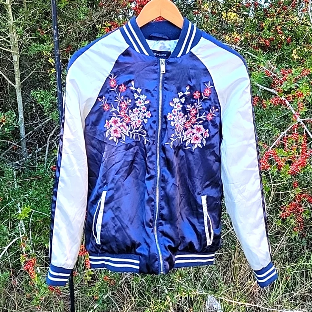 Cherry Blossom Jacket Japanese Style Varsity Embroidered Flowers - Picture 5 of 5